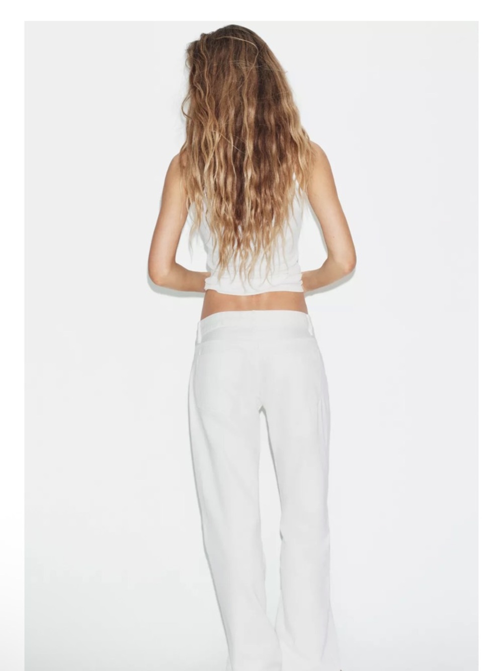 Zara White Wide Leg Jeans - Picture 4 of 5